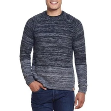 Weatherproof Vintage Men's Ombre Roll Crew Sweater Black Marl-2XL