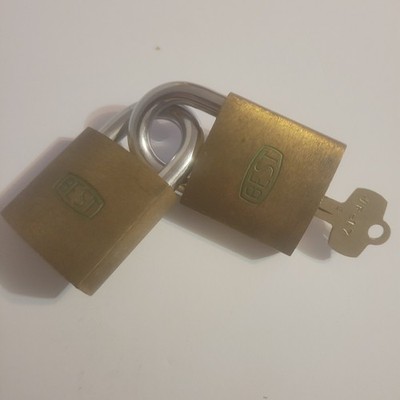 2 Vintage BEST Padlock with 1-Working Key Plus Additional Keys For Rekeying