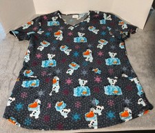 Disney Olaf Scrub Top Size Medium Pre Owned Great Condition