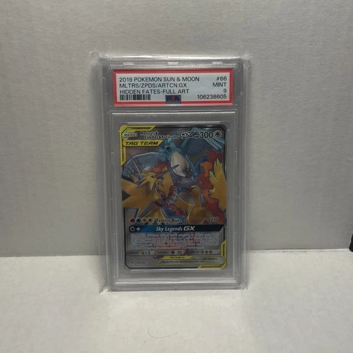 Pokemon 2019 Moltres & Zapdos & Articuno GX 66/68 Full Art Hidden Fates PSA 9