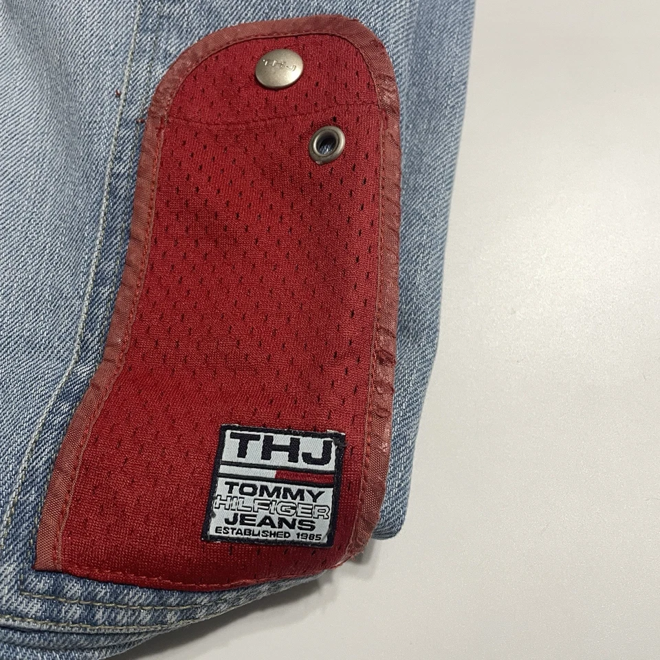 Vtg Y2K Tommy Hilfiger Baggy Skater Cargo Carpenter Denim Jeans 42x32 FITS 42x30 - Image 2 of 4