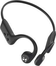 Black Open-Ear Bone Conduction Sports Headphones, Wireless  Sweat-Resistant