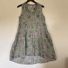 J.Crew Dress Women’s Size M Sleeveless 100% Cotton, Purple And Green Floral