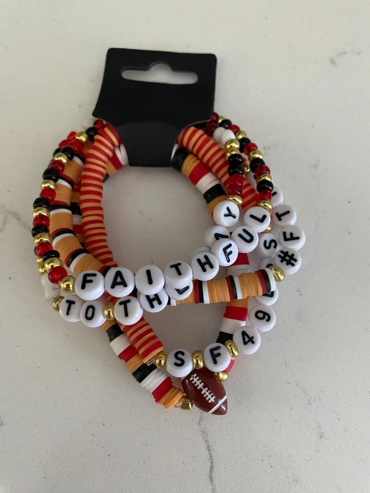 Juego de pulsera de 5 piezas para mujer San Francisco 49ers - #FTTB - Faithful To The Bay Foto 2 de 4