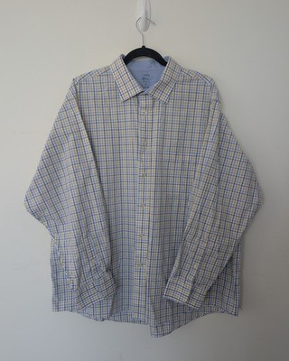 Chaps Cool Max Long Sleeve Button Down Regular Fit Plaid Casual Shirt Size 2XL