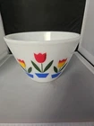 Vintage FIRE KING Tulips Medium Nesting Mixing Bowl 8.5" Diameter X 5"Tall