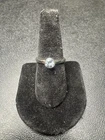 VINTAGE Sterling Silver 925 Solitaire Ring Round With Blue Stone Jewelry SZ 7.25