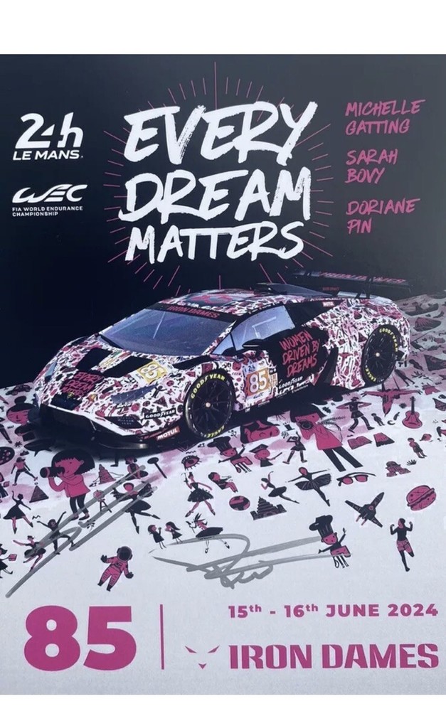 Iron Dames Lamborghini Le Mans 2024 Signed GT3 Promo Card