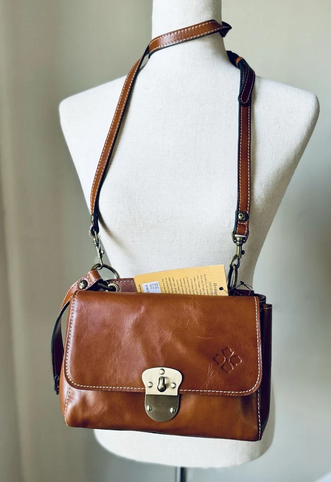 Patricia Nash 棕色真皮单肩包斜挎包挎包带 eXtra 皮带 — 第 2/4 张图片
