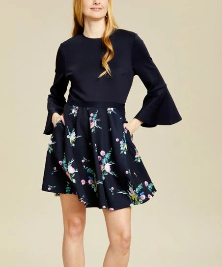 Ted baker navy floral clearance dress