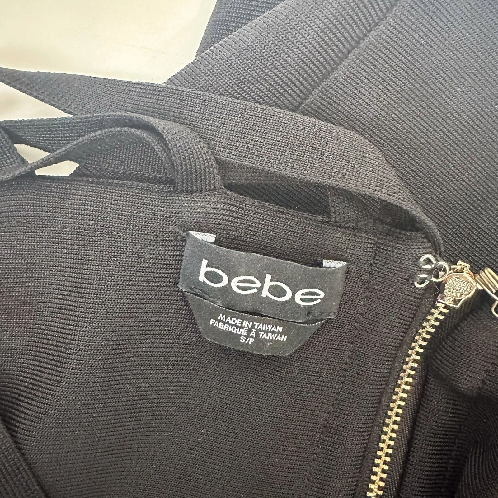 Bebe Mini Abito Nero Bodycon Fascia Gabbia Tg Small Festa San Valentino Gotico