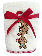 GINGERBREAD KIDS - BY BALSAM & FIR - CHRISTMAS HAND TOWELS SET OF 2 - NEW