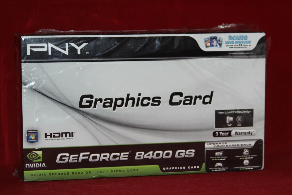 PNY nVidia GeForce 8400 GS - Tarjeta gráfica de vídeo PCI de 512 MB VCG84512SPEB