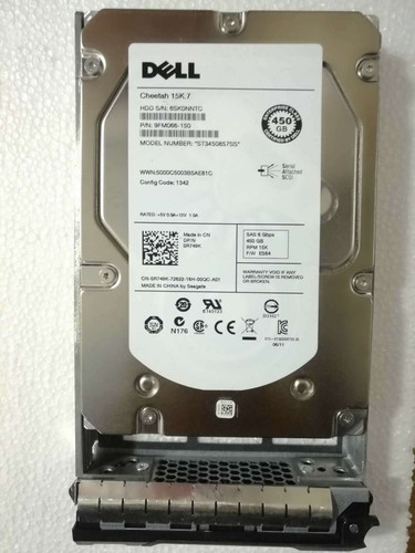 450GB 15K SAS HDD 6Gbps 3.5'' Fits R710 R610 T710 R720 R730 R510 R410 T610 T620 - Afbeelding 1 van 3