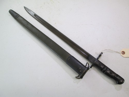 WWI US ENDFIELD BAYONET WINCHESTER MAKER LEATHER SCABBARD DATED 1917 MINTY #T19