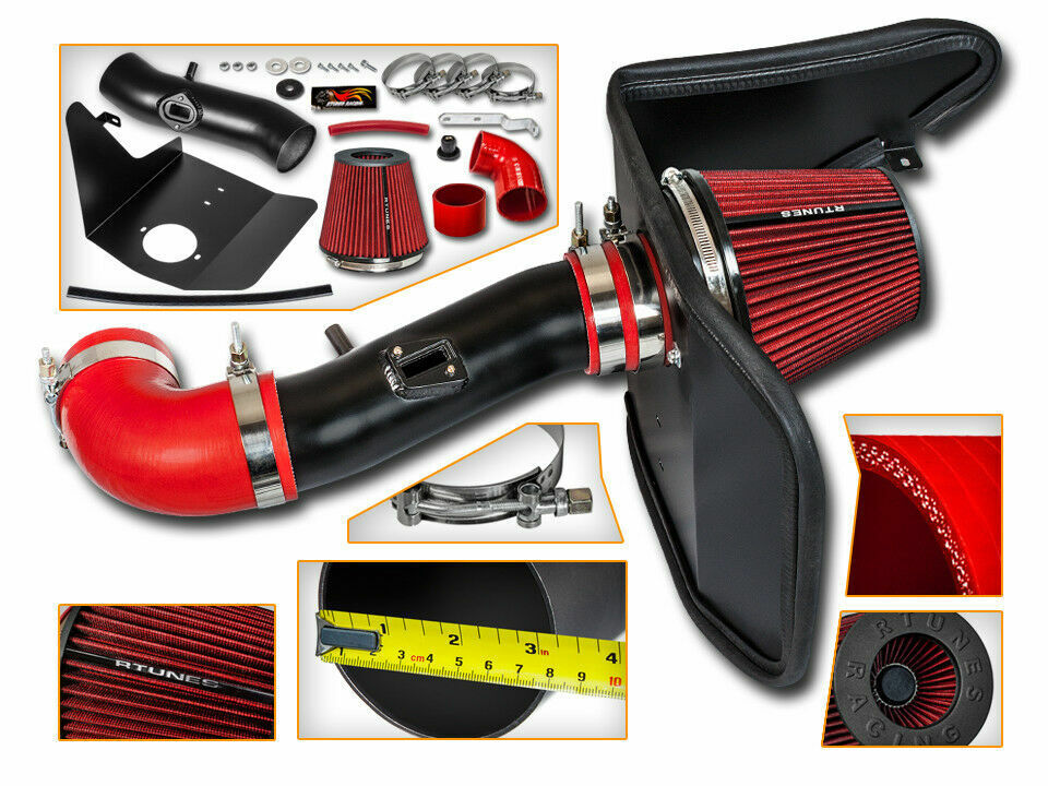 Cold Air Intake Kit cheap Matt Black + 3.6 Super-cheap Filter Camaro for 12-15 Red