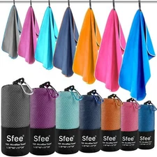 2 Pack Quick-Dry Microfiber Travel Towels Compact Camping Beach Yoga Towels