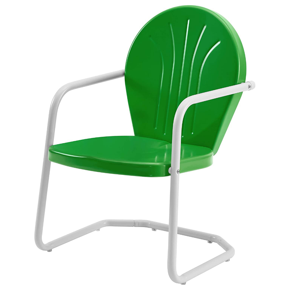 Retro Style Outdoor Metal Chair Patio Furniture Weather Resistant Green/White eBay