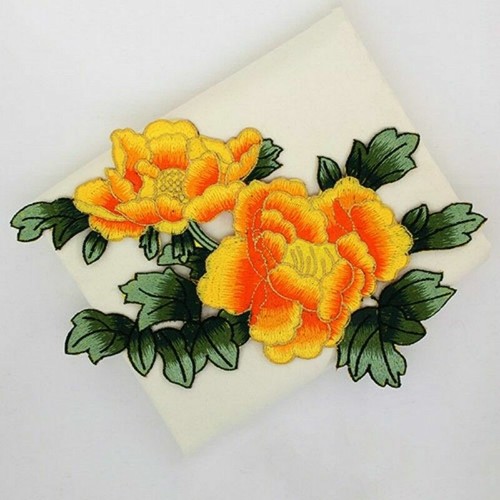 Floral Peony Iron Sew on Patch Embroidery Applique Apparel Bag Sewing Fabric New - Picture 5 of 16