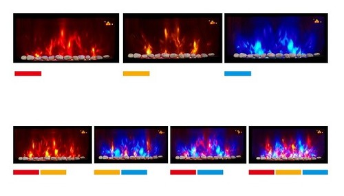 2025 TRUFLAME™ LED FLAMES 7 COLOUR SIDE LIT CURVED WALL MOUNTED ELECTRIC FIRE - Picture 5 of 12