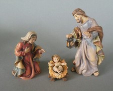 Heilige Familie für Krippenfiguren Größe 11cm 4-teilig Holz bemalt