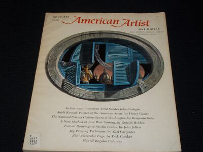 1968 NOVEMBER AMERICAN ARTIST MAGAZINE VERY NICE ART COVER & CONTENT - E 2133