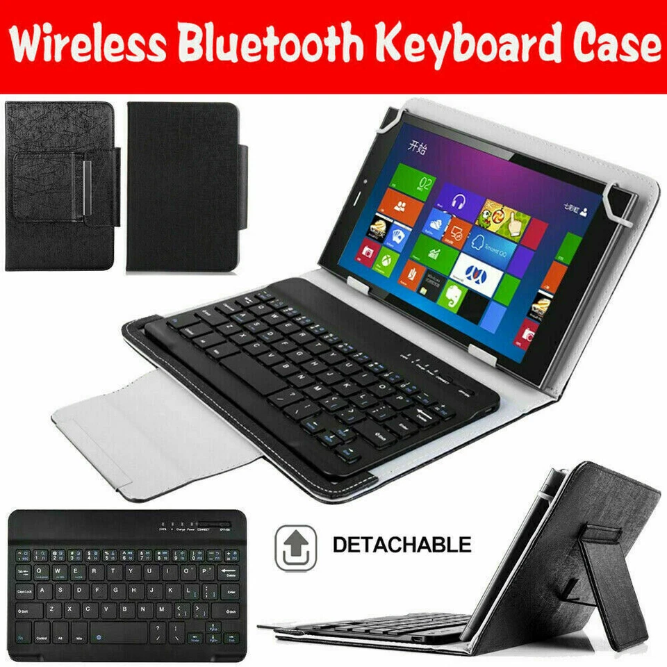 For Samsung Galaxy Tab A/E/S6/S5e/S4 7"-10.5" Tablet Leather Case Keyboard Cover - Image 3 of 4