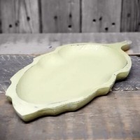 Vintage Holzschale 34X18X3 Cm Shabby Schalle Tischdeko Handarbeit Blatt