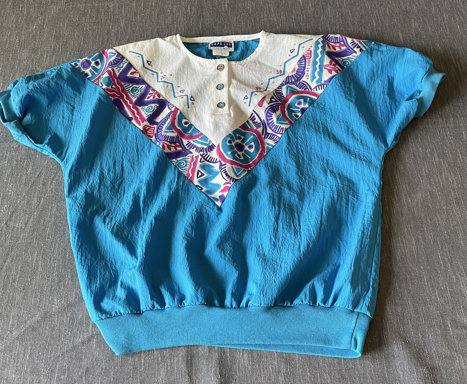 cape cod vintage 90s polyester Funky Patterned pa… - image 1