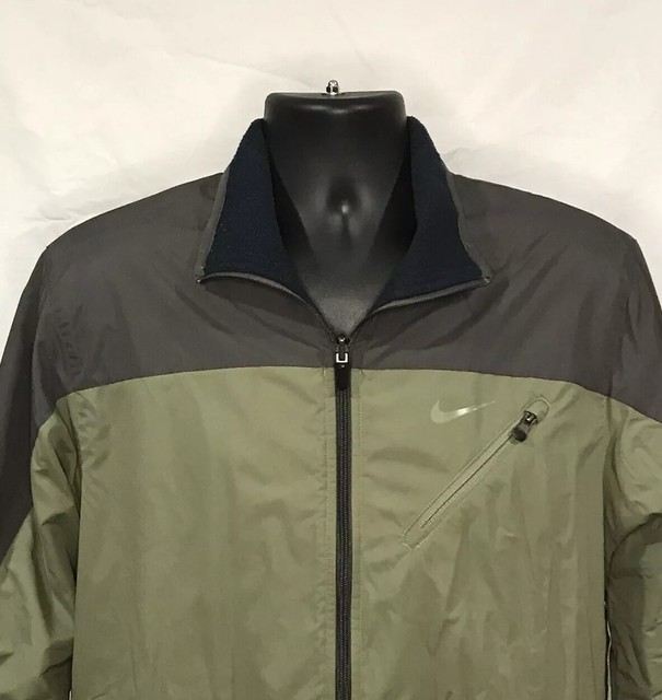 Nike Athletic Dept Jacket M Green Gray Reversible Gray Navy Nylon