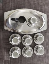 Letang & Remy France 18/10 Stainless Steel Coffee Set & Serving Tray Platter