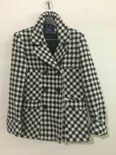 Mackintosh New England Size 12 Tweed Check Stylish Wool Blend Women Coat