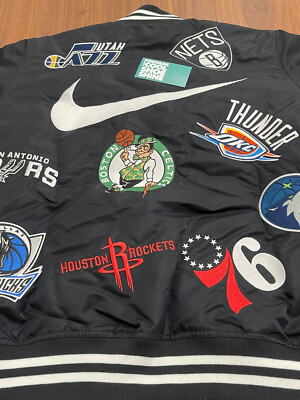 2018 SS18 NIKE x SUPREME NBA TEAMS WARM-UP JACKET BLACK WHITE BOX