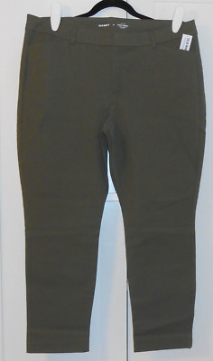WOMEN'S OLD NAVY GRAY HIGH-WAISTED SPLIT FRONT PIXIE SKINNY PANTS - SIZE 16