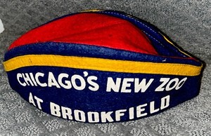 VTG 1934 *Chicago's New Zoo at Brookfield* CHILDS Felt HAT ~ 91 Year Old RELIC!