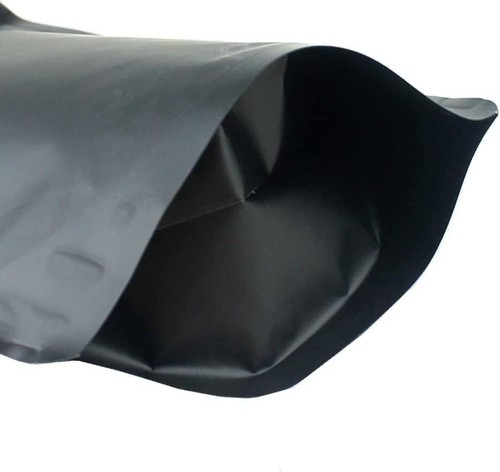 100 Count of 5oz Matte Black Stand up Zipper Pouch Coffee Bag with Valve - Picture 4 of 4