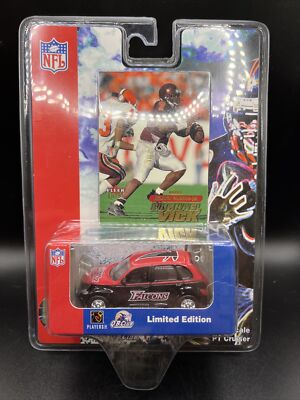 Fleer 1/58 Diecast PT Cruiser w Player Card Michael Vick Falcons White Rose  QB