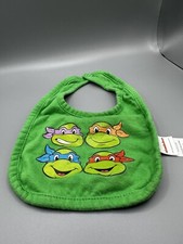 2017 TMNT Teenage Mutant Ninja Turtles Infant Baby Bib One Size Viacom RARE READ