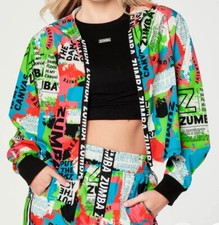 Beautiful Free To Create Zip-up Crop Zumba Jacket New Size L