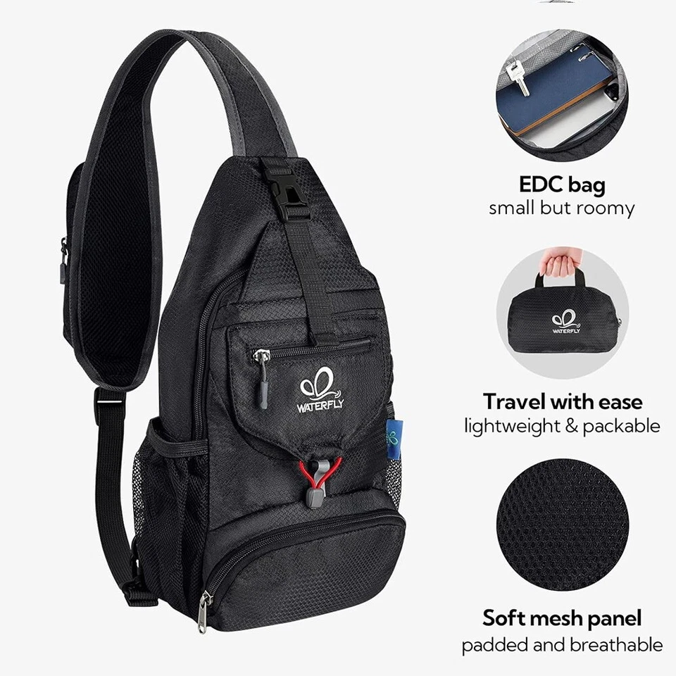 WATERFLY Bolso de Pecho Bandolera Eslinga Paquete Mochila de Ciclismo Embalable para Senderismo Foto 2 de 4