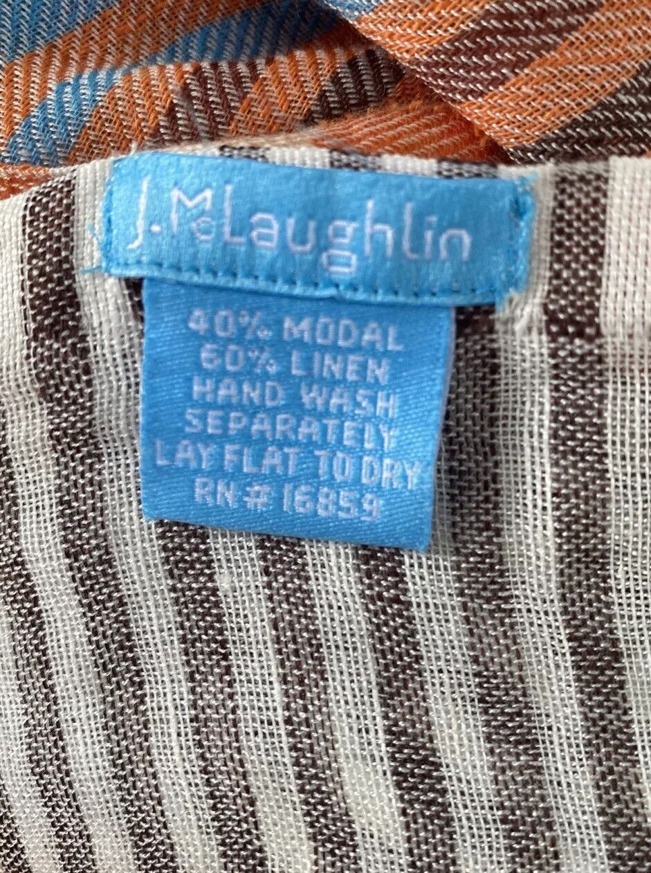 J. McLaughlin Linen Blend Scarf Rectangular 20.5”… - image 6