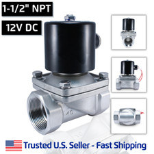 1-1/2" SS 12V DC STAINLESS STEEL Electric Solenoid Valve Water Air Gas 12 VDC