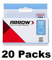 (20) Ea Arrow 225 (5050) Pack 5/16 8mm Staples For P22 Plier Staple Gun (20) Ea Arrow 225 (5050) Pack 5/16 8mm Staples For P22 Plier Staple Gun