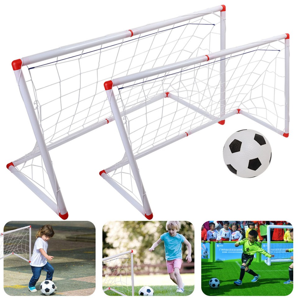 Indoor Outdoor Mini Children Football Soccer Goal Post Net Set with