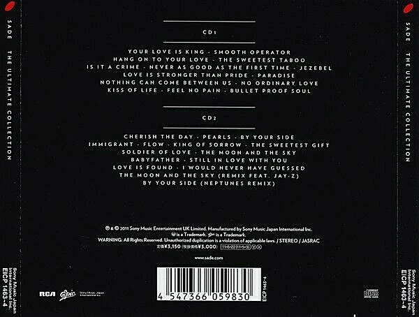 Sade (Sade Adu) SEALED NEW 2CD "The Ultimate Collection" Compilation Japan OBI - Image 2 of 2