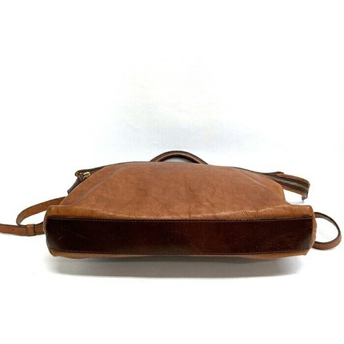 BEAU DESSIN Leather Tote Bag Shoulder bag Unisex Brown Gold Hardware Used F/S - Picture 6 of 10