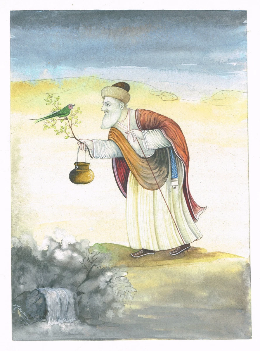 Indian Persian Miniature Painting Sufi With Parrot Gouache Art 5x7 Inches |  eBay