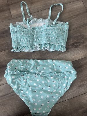 Two Piece Women's Blue Floral small Cute Sexy Bikini Swimsuit Bathing Suit  NWOT