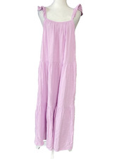 J Crew Womens Dress Medium Lavender Cotton Tired Beach Summer Barbiecore