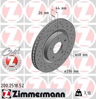 2X Zimmermann 200.2518.52 Bremsscheibe Passend FüR Nissan